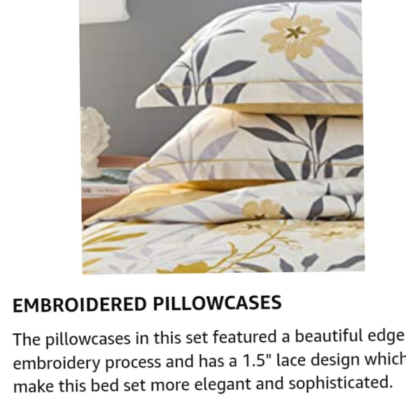 🆕⭐White yellow floral cotton reversible comforter set - Picture 7 of 11